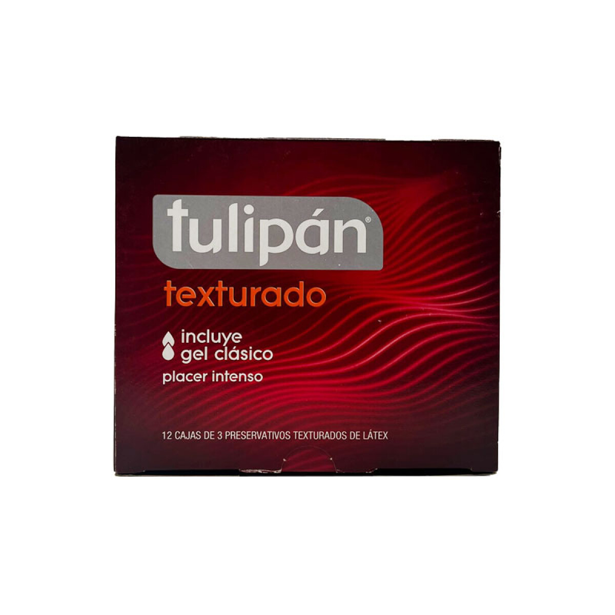 Preservativo TULIPAN (Display 36) 12 cajas de 3 Texturado Rojo con Gel 