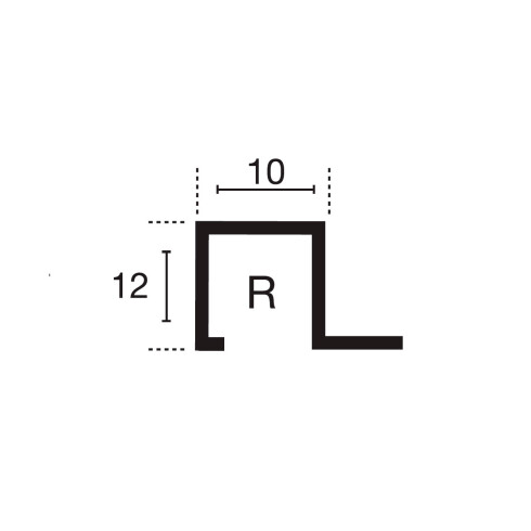 LISTELO ALUMINIO 12X10 2.60 MTS PLATA MATE ALUMACER 000
