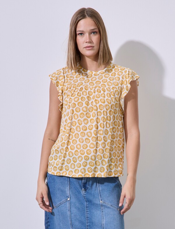 Blusa Manga Volados MULTI/AMARILLO