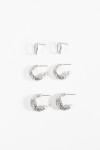 Set de aros labrados plateado