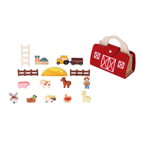Juego Didactico de Madera de Granja con practico sistema para trasnporte Juego Didactico de Madera de Granja con practico sistema para trasnporte