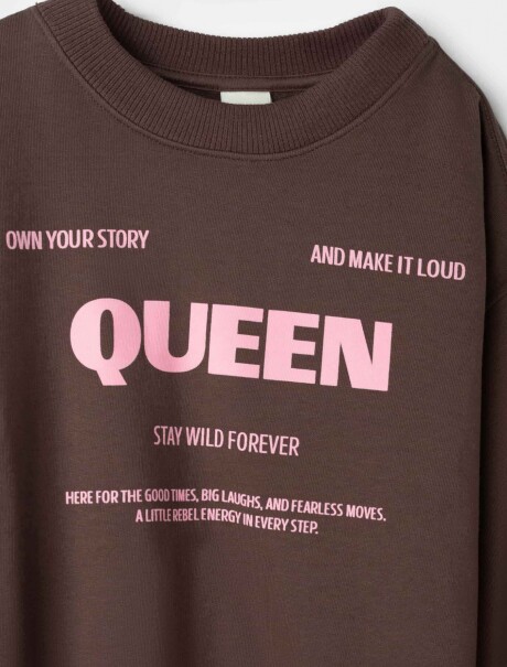 BUZO INFANTIL CON ESTAMPA - MARRÓN MARRÓN