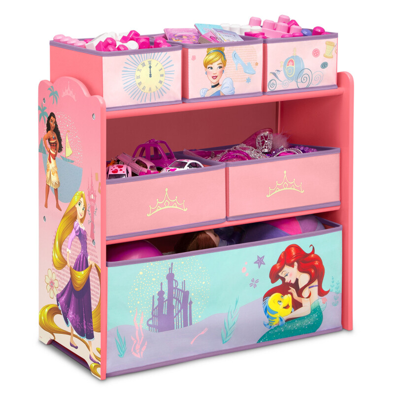 Organizador de Juguetes de Princesas Disney de 6 contenedores Organizador de Juguetes de Princesas Disney de 6 contenedores