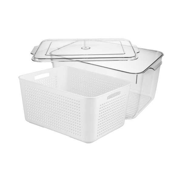 Contenedores Recipiente Set X2 Con Tapa Organizador Heladera Apilables Con Escurridor Drenaje Almacenamiento Imback Contenedores Recipiente Set X2 Con Tapa Organizador Heladera Apilables Con Escurridor Drenaje Almacenamiento Imback