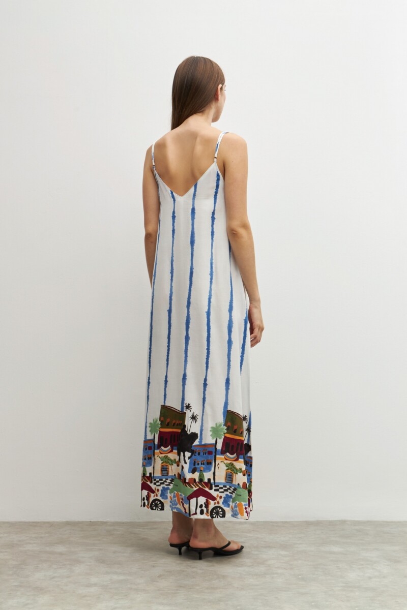 Maxi vestido estampado multicolor