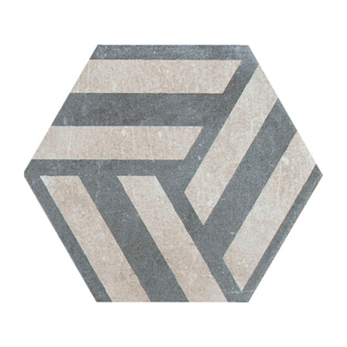 Porcelanato Hexagonal Gris Azul Mate 19.8X22.8Cm Piso Pared 