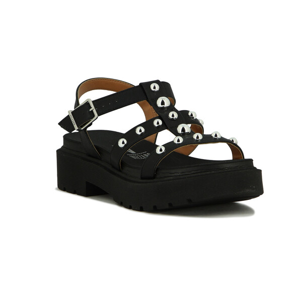 Sandalias Mujer Vizzano Tachas Y Hebilla Negro