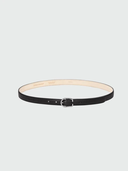 Longchamp -Cinturón de cuero, Le Foulonné Negro