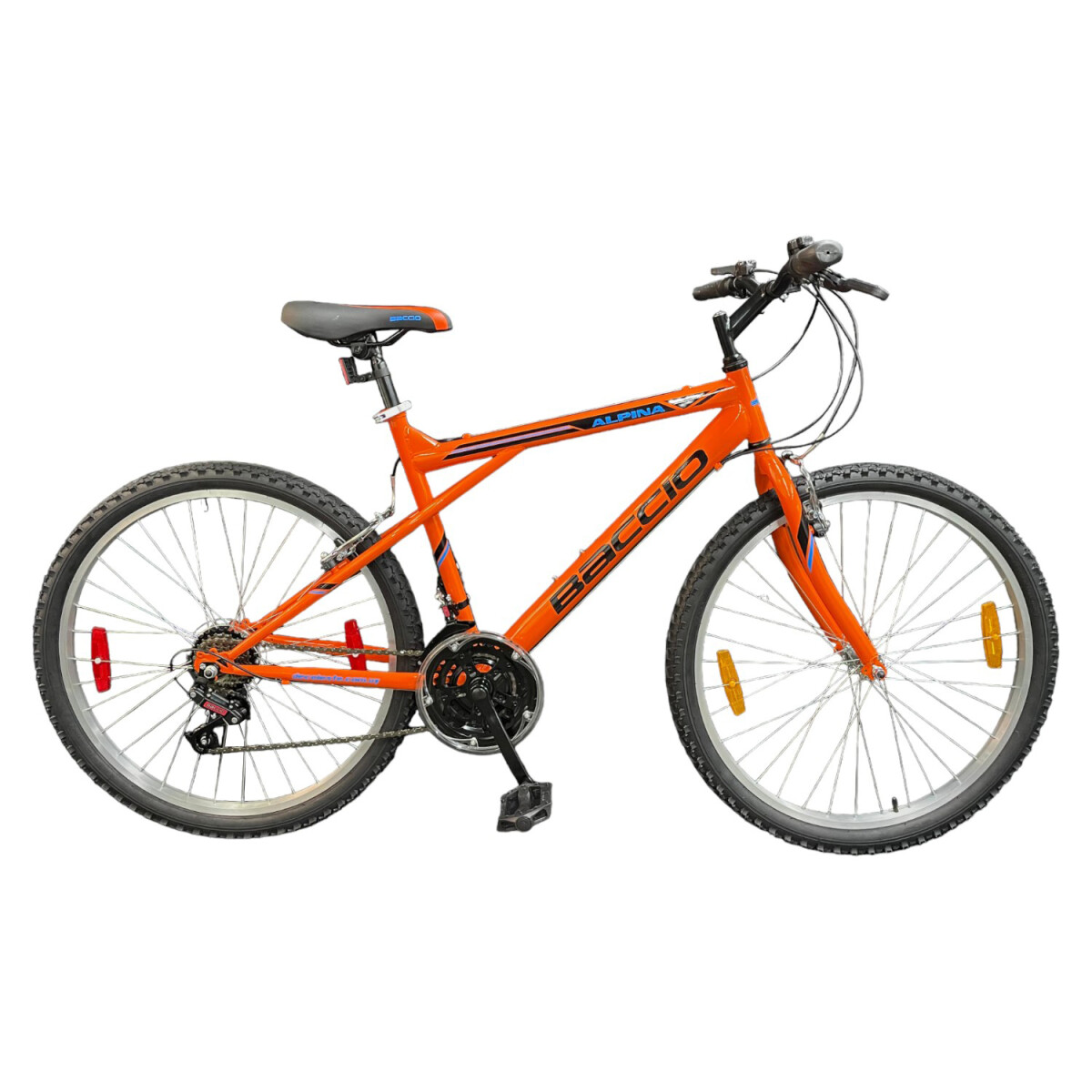 Bicicleta Baccio Alpina Man Montaña rodado 24 con 21 cambios - NEGRO/NARANJA 