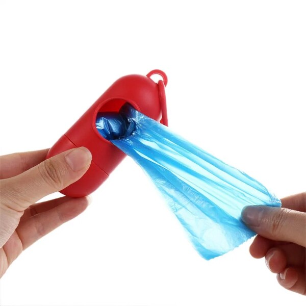 Bolsas Sanitarias Para Mascotas x12 + Llavero Dispensador Variante Color Azul