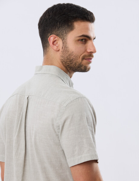 CAMISA CUADROS DE LINO Verde