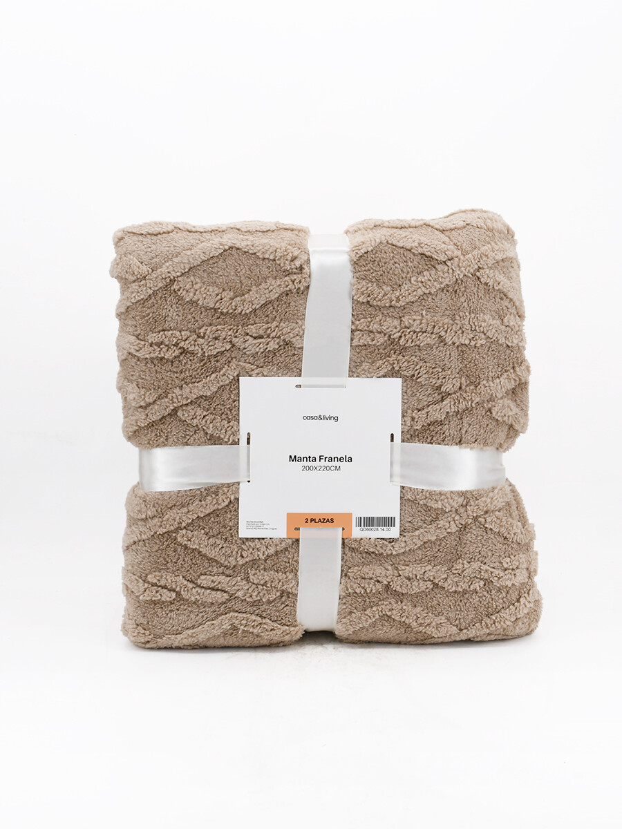 FLANNEL TRAMA ROMBOS 2 PLAZAS - GRIS 