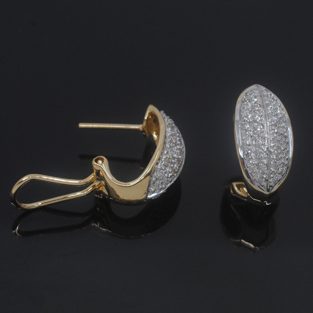 Caravanas en oro 18k 2 tonos con brillantes Caravanas en oro 18k 2 tonos con brillantes