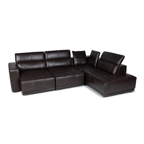 Rinconera Seúl - Cuero Básico - Chaise derecho Café - (Preventa)