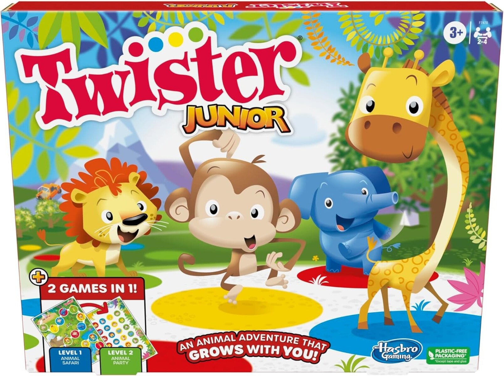 Twister Junior, tapete de 2 caras Animal Adventure 