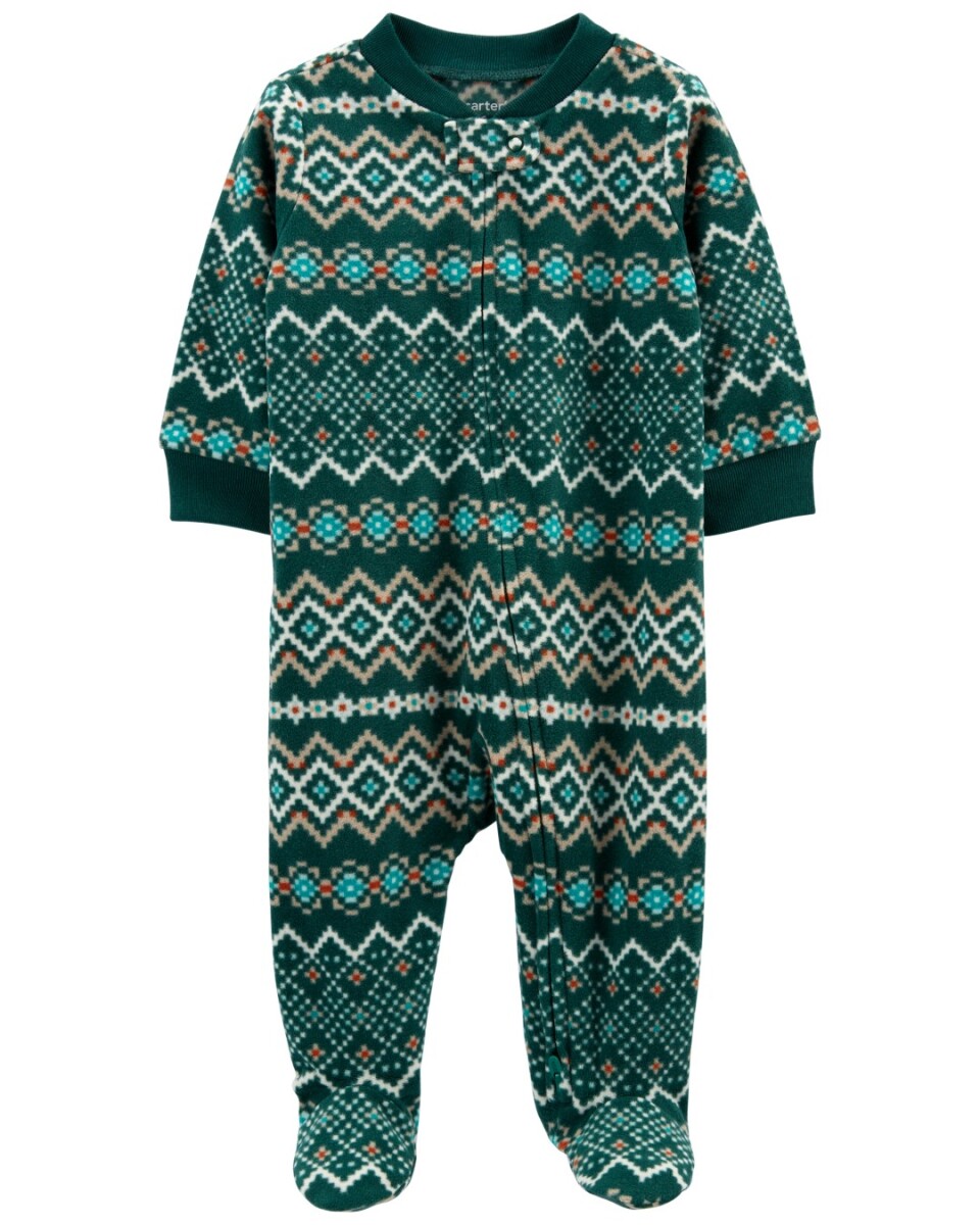 Pijama una pieza de micropolar con pie estampado 