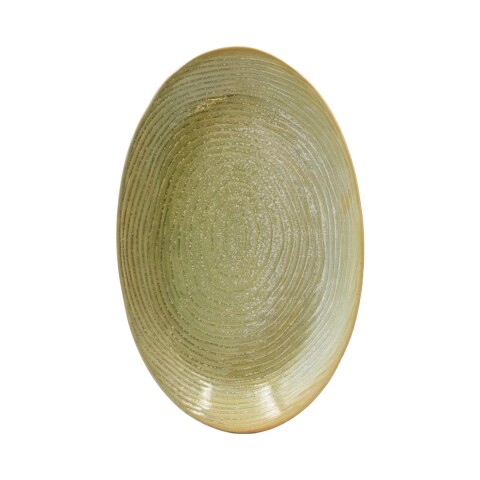 BANDEJA CERAMICA VERDE 35X22.5CM Unica