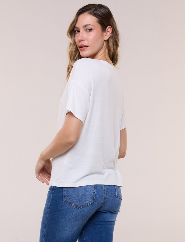 Remera Boxy Hombro Caido BLANCO