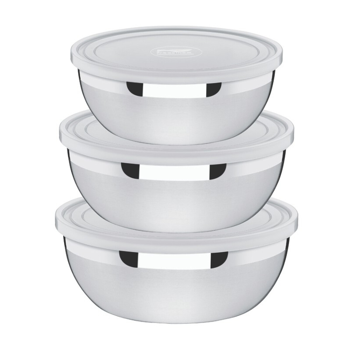 Juego de 3 bowl redondos con tapa, modelo FREEZINOX -TRAMONTINA - TF0280 