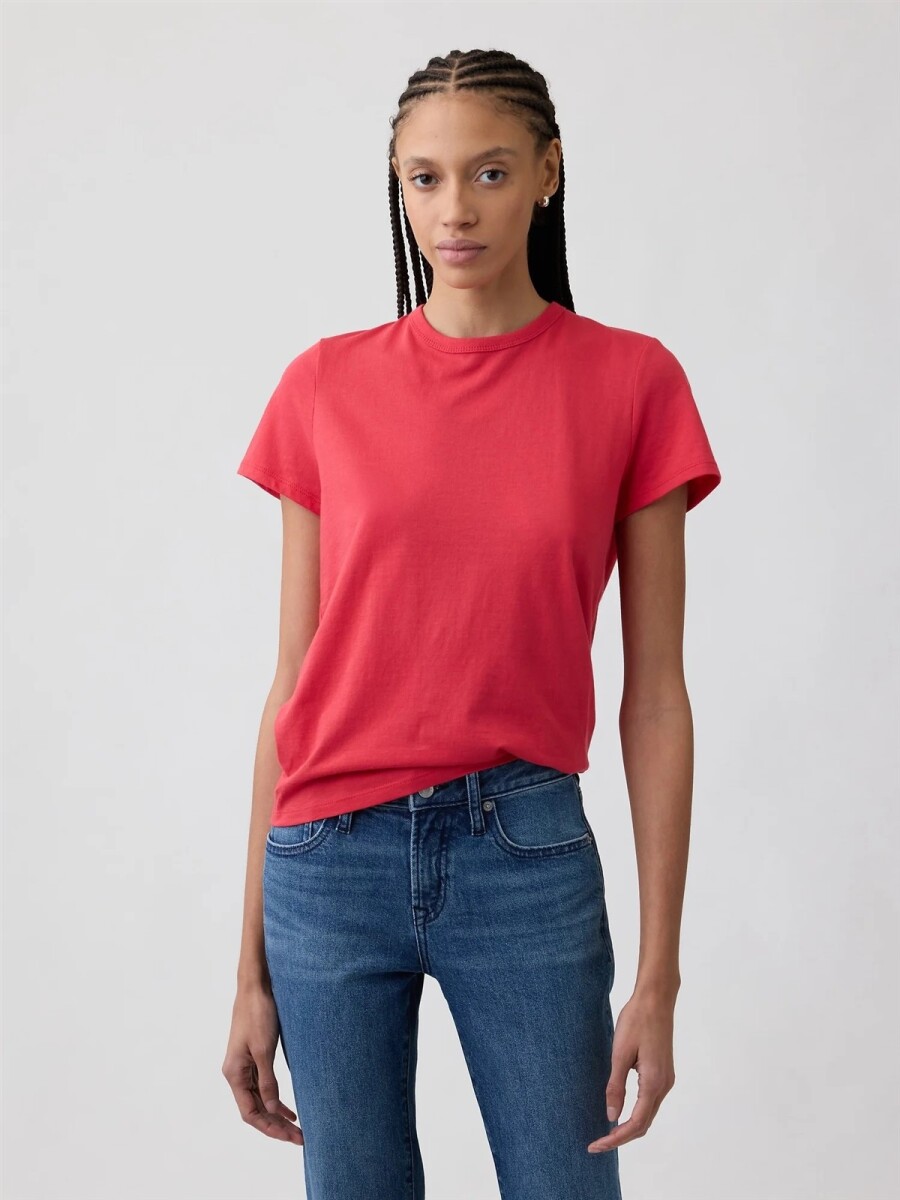 Remera Cuello Redondo Mujer - Hawaiian Red 683 