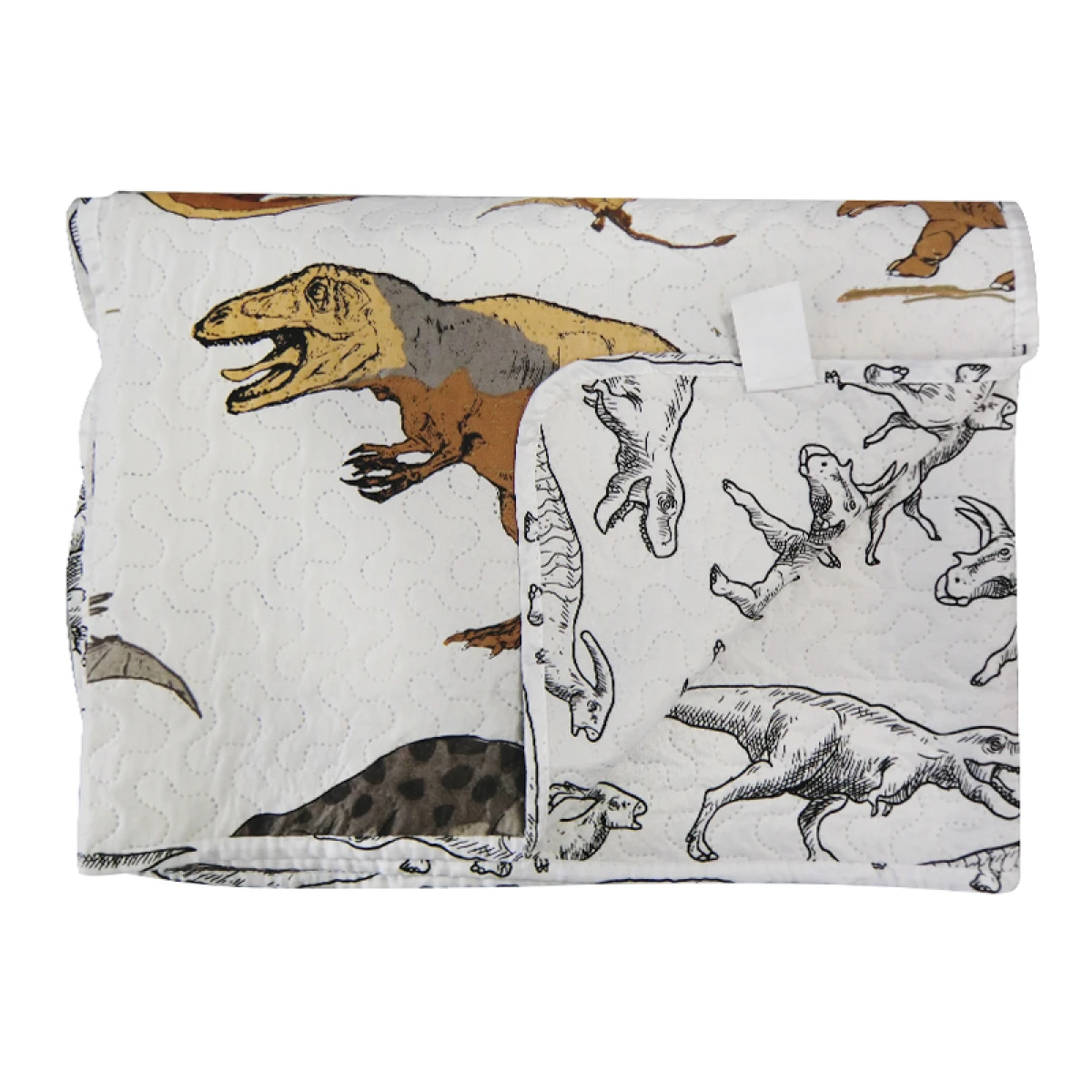 Colcha Infantil Dinosaurio Reversible 1 Plaza 100% Microfibra 