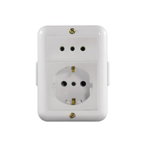 Caja exterior toma schuko + 3 en línea Atenea Plus M47236