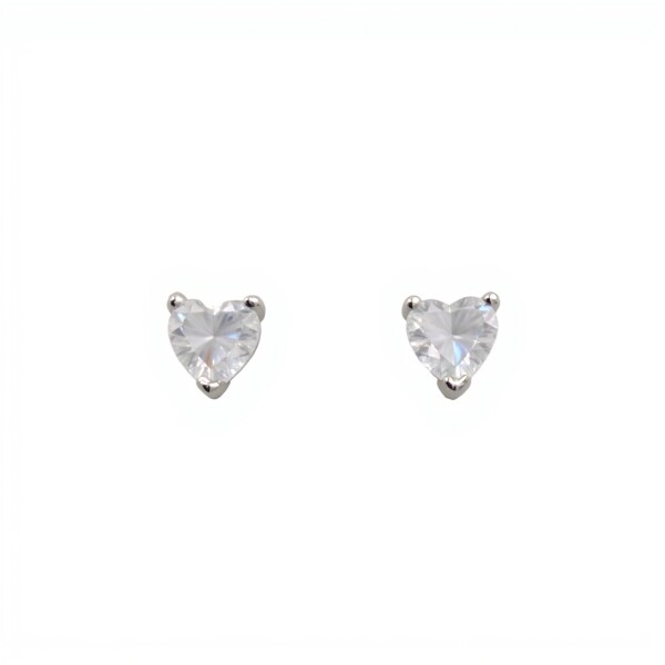 Caravanas Corazón-Plata 925-Piedra Zirconia-CA3103 conpiedra