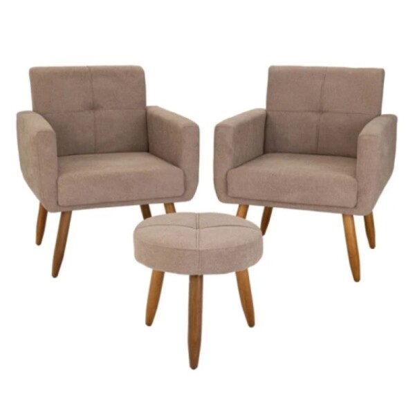 CONJUNTO DE POLTRONAS + PUFF ORLEANS - VARIOS COLORES CONJUNTO DE POLTRONAS + PUFF ORLEANS - VARIOS COLORES