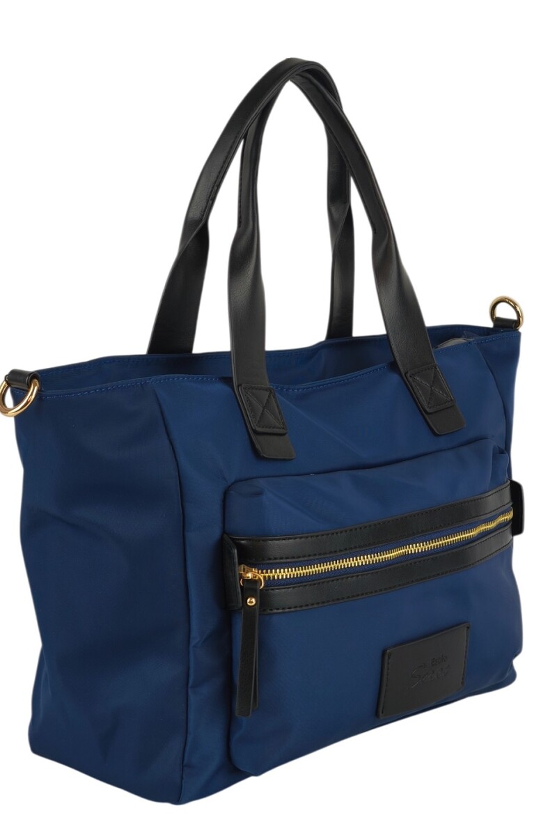 Cartera con bolsillo grande al frente azul
