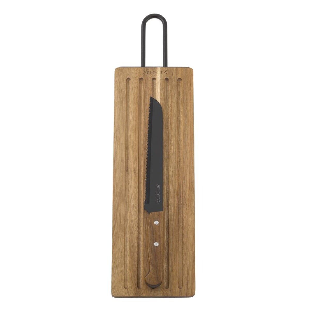 Set Tabla Madera + Cuchillo De Pan 39x13x1.5Cm 