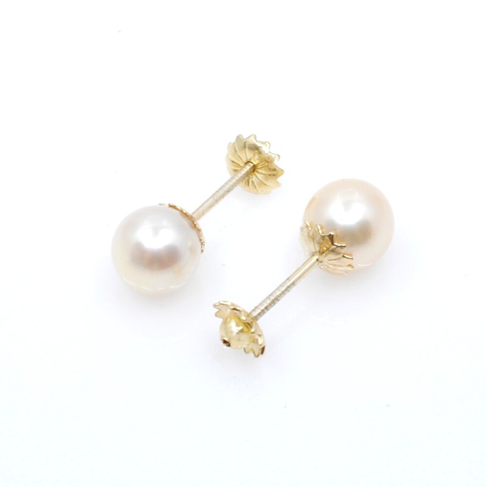 7 mm Caravanas en Oro 18 K Y Perlas. 7 mm Caravanas en Oro 18 K Y Perlas.