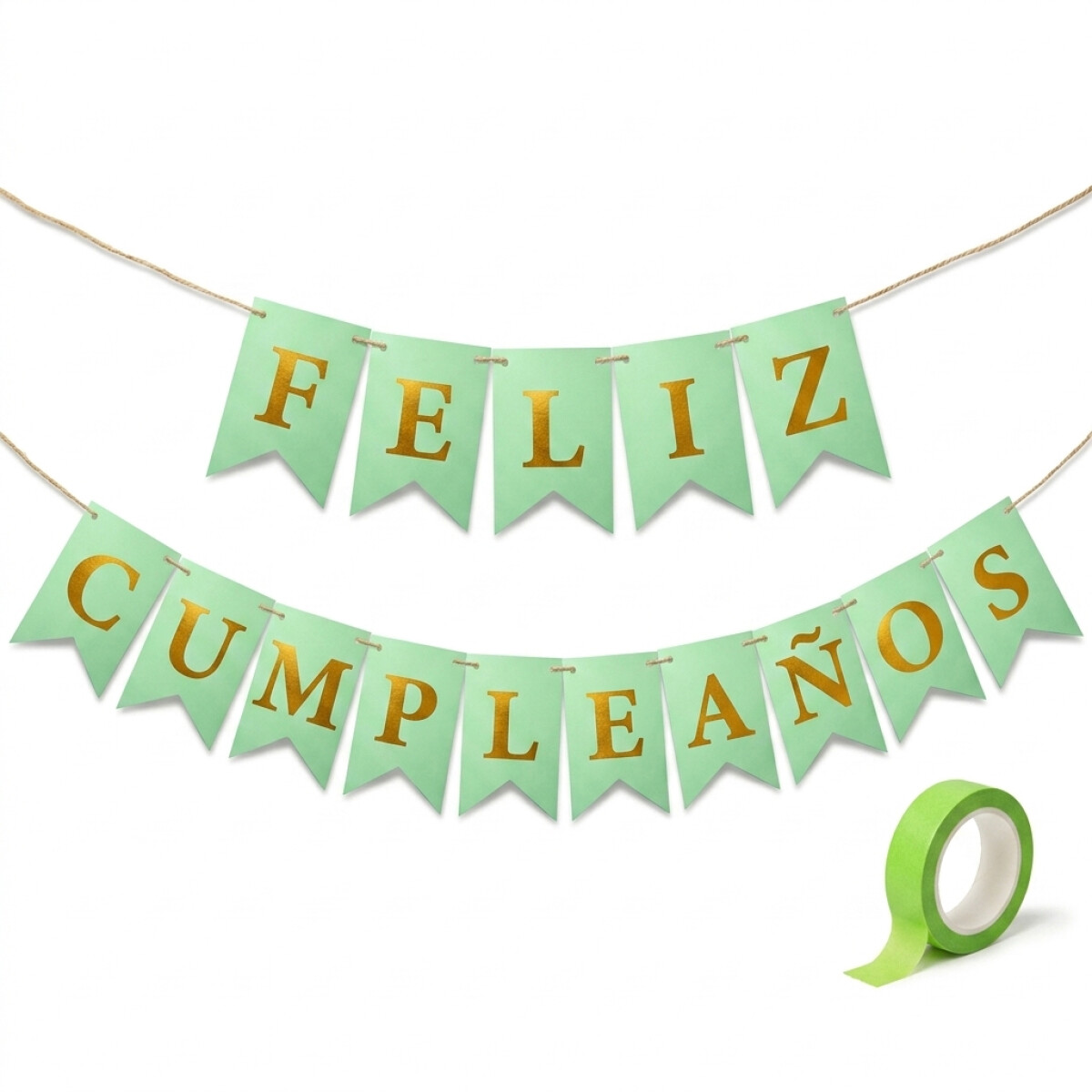 Cartel Feliz Cumple - Verde Agua 