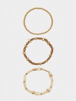 Set De Pulseras Elásticas Efecto Piedra beige