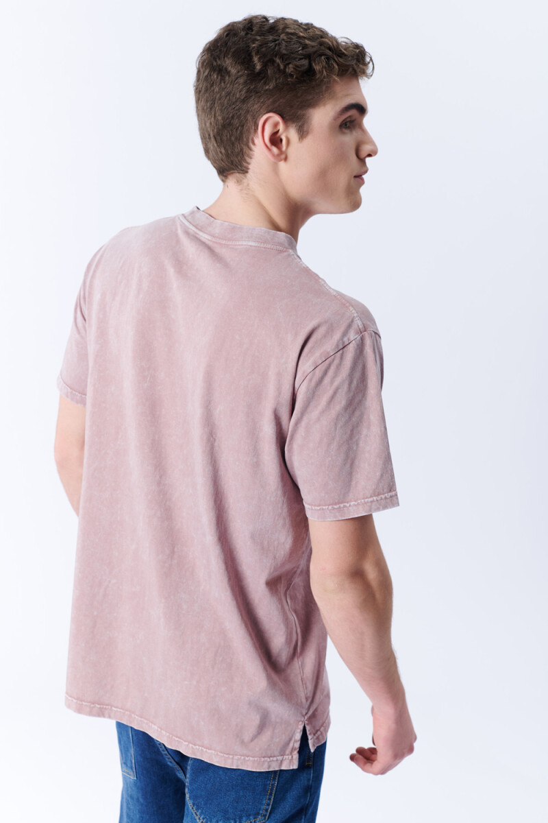 Remera Lavada Rosado Oscuro