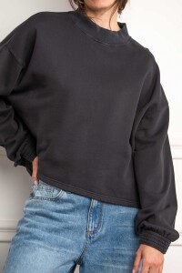 Sweater Algodón Lavado Negro Lavado