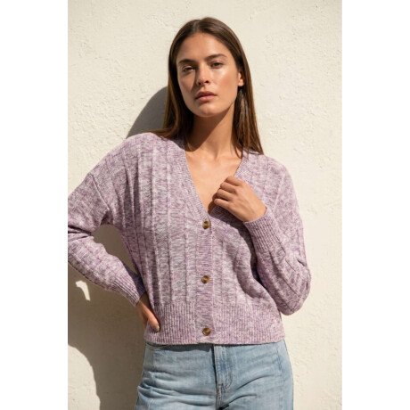Cardigan Texturado Rosa Viejo