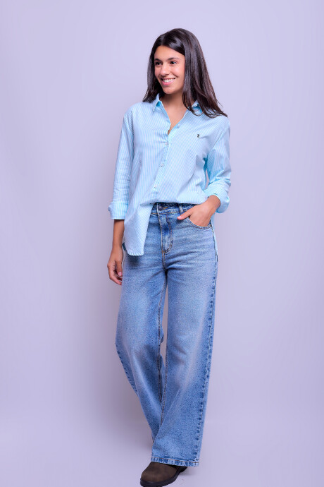 Camisa Dama Emi Raya Celeste 1