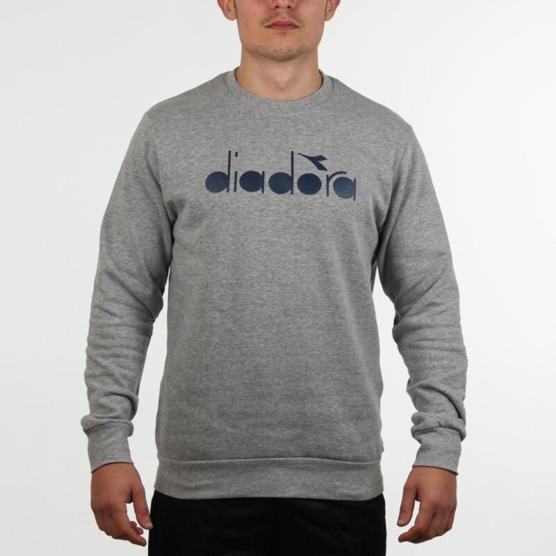 Diadora Men's Crew Sweater Print - Grey Gris