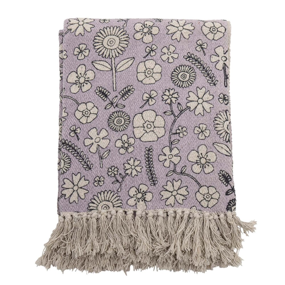 THROW KIDS ALGODON-RECICLADO VIOLETA FLORES