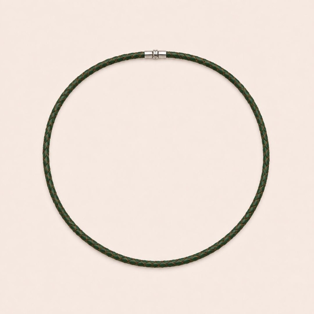Collar Trenza Verde - Cuero 