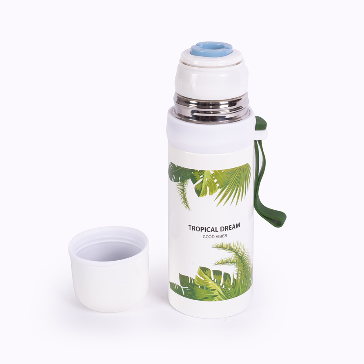 Termo ultra liviano y fácil de transportar 350 ml Tropical Dreams - Blanco 