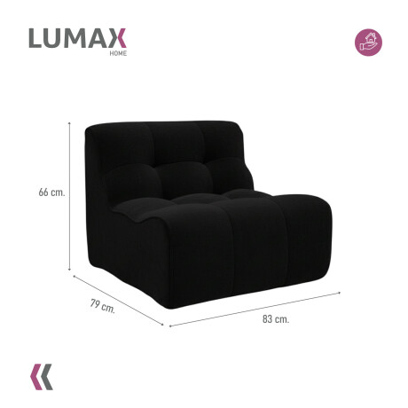 Sillón Sofá Lumax Modelo Tuuvi en caja Compactado Negro