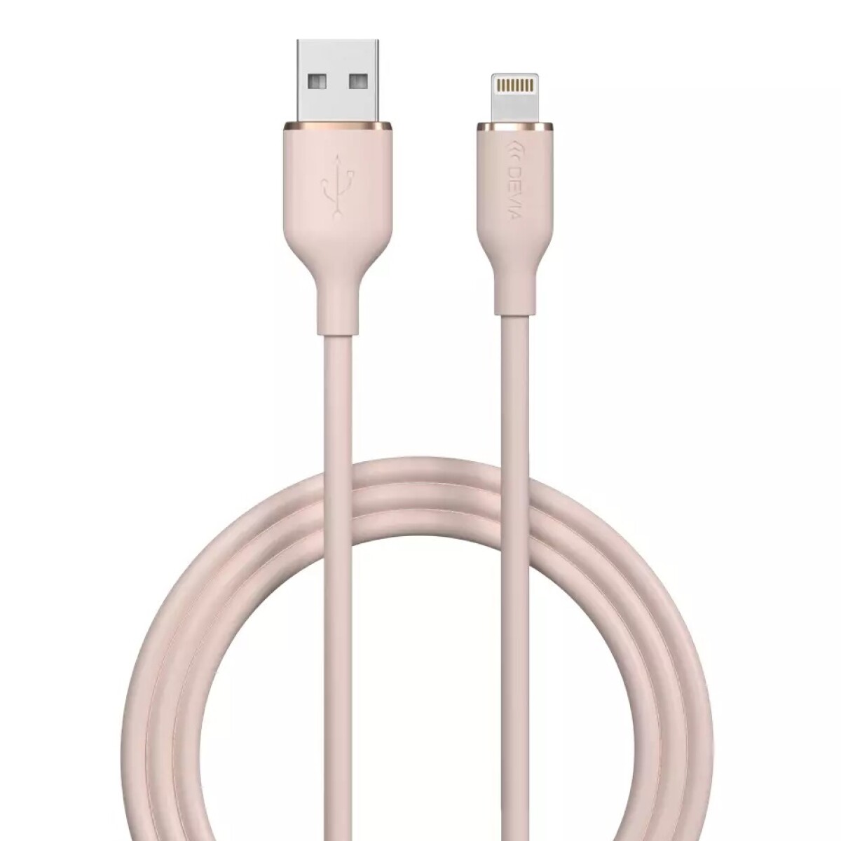 CABLE USB-A A LIGHTNING SILICONE 2.4A 1.2M JELLY SERIES Pink sand