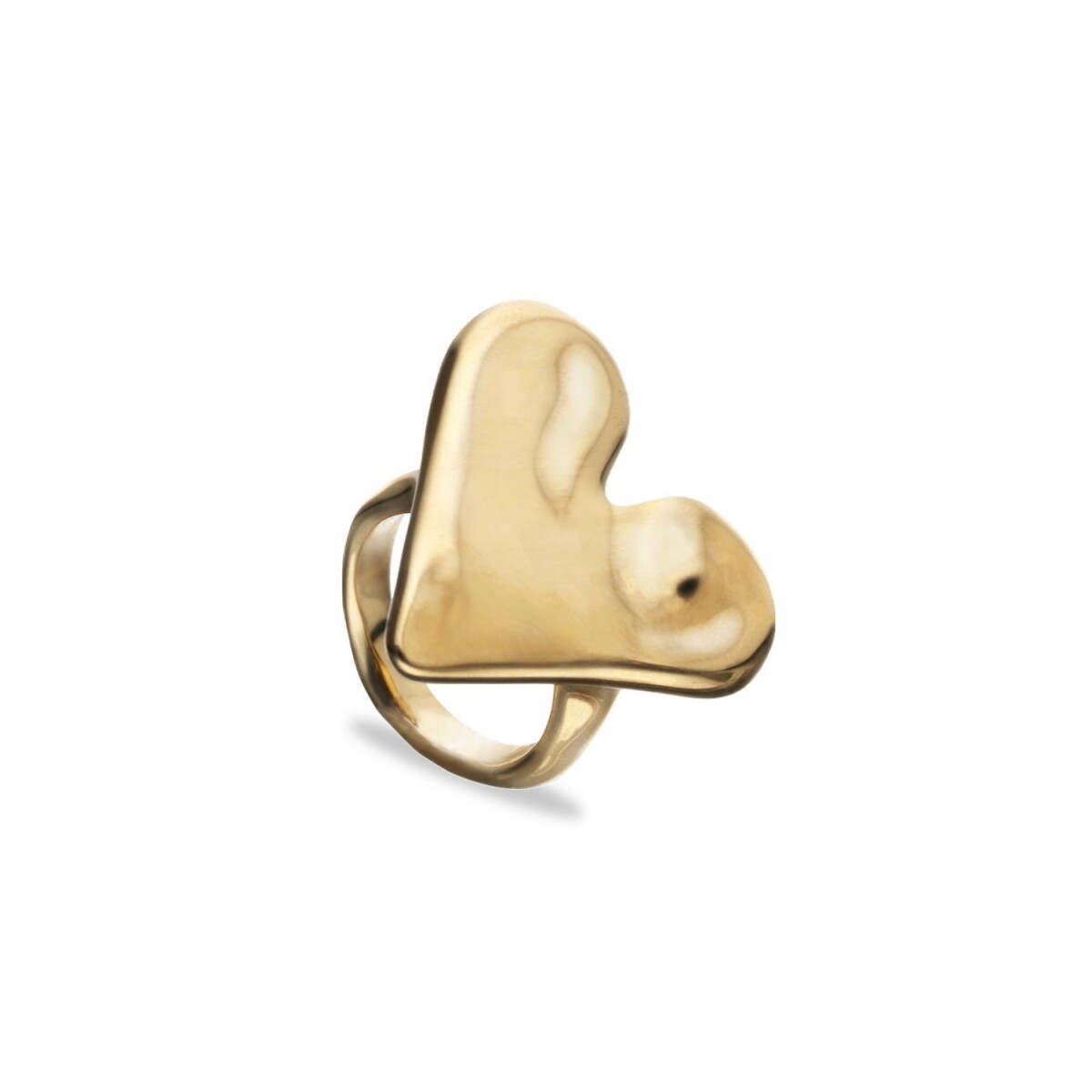 ANILLO DE ALEACIÓN DE METALES BAÑADO EN ORO 18K CON FORMA DE CORAZÓN - Anillo 