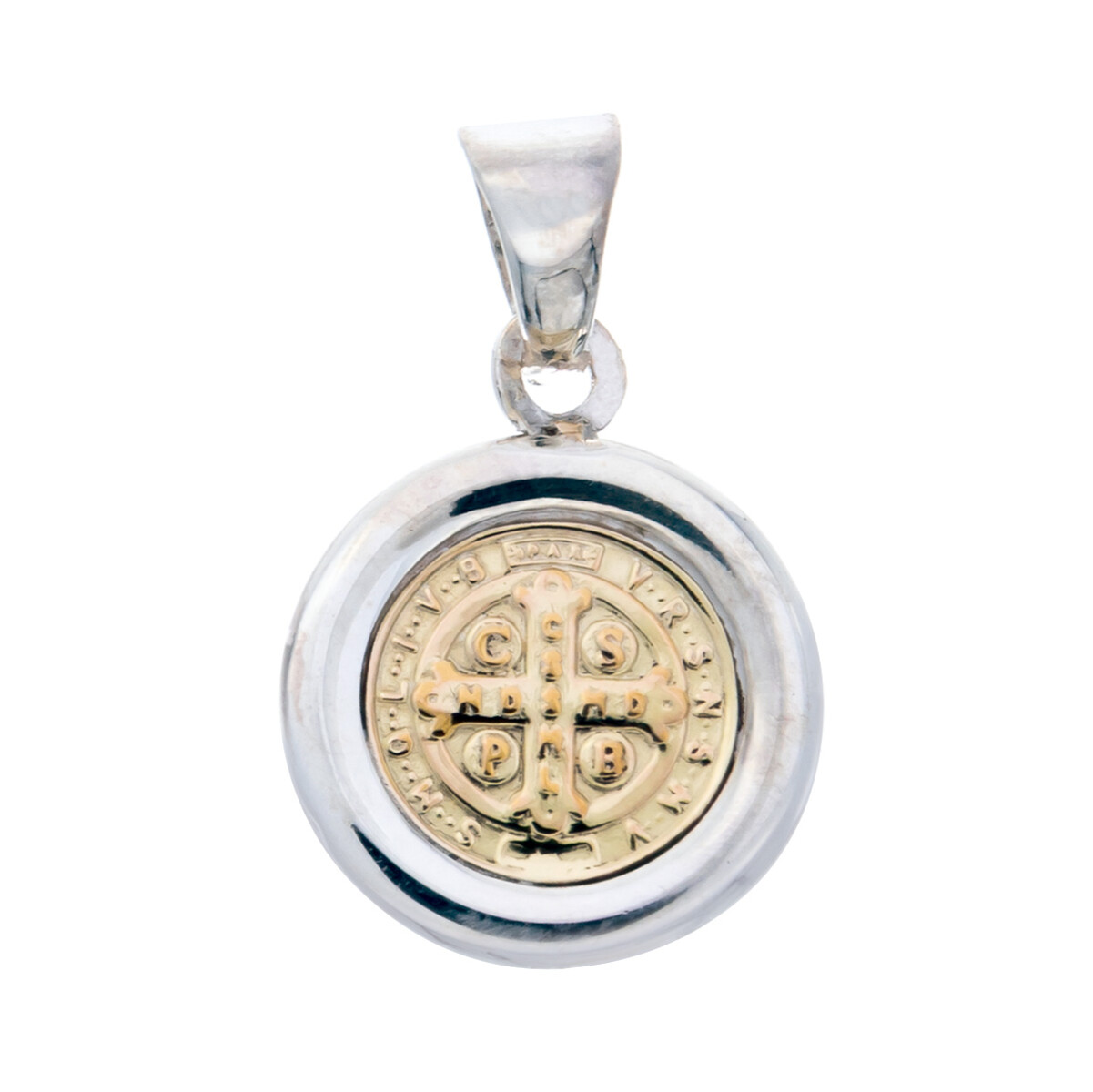 Medalla de plata 925 y double de oro 18 ktes San Benito 