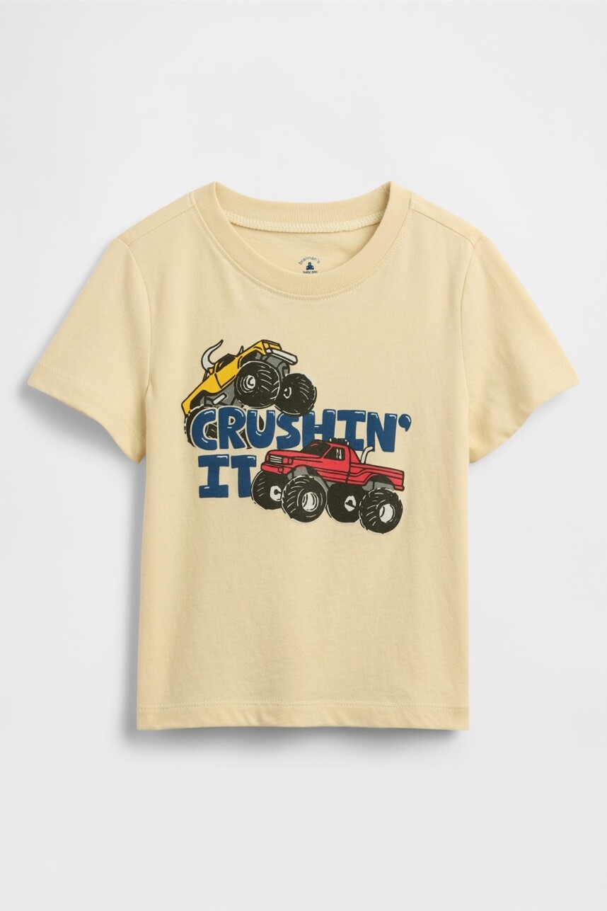 Remera Logo Gap Toddler Niño Light Cream