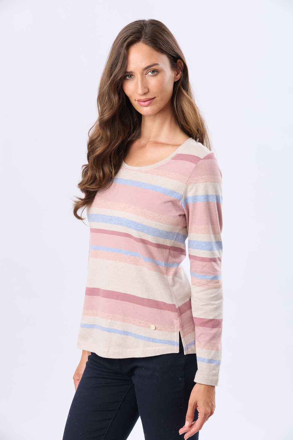 REMERA RAYADA DE ALGODÓN Rosado