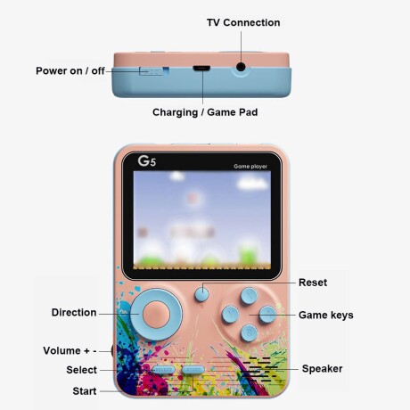 Consola Portátil 500 Juegos AZUL