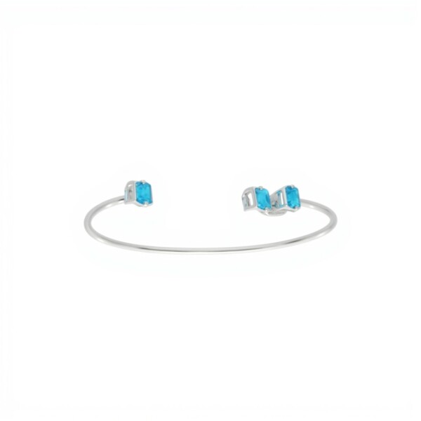 Brazalete Mysore-Plata 925 rodinada- Piedra Topacio azul y Jade negro azul-BR2023 conpiedra