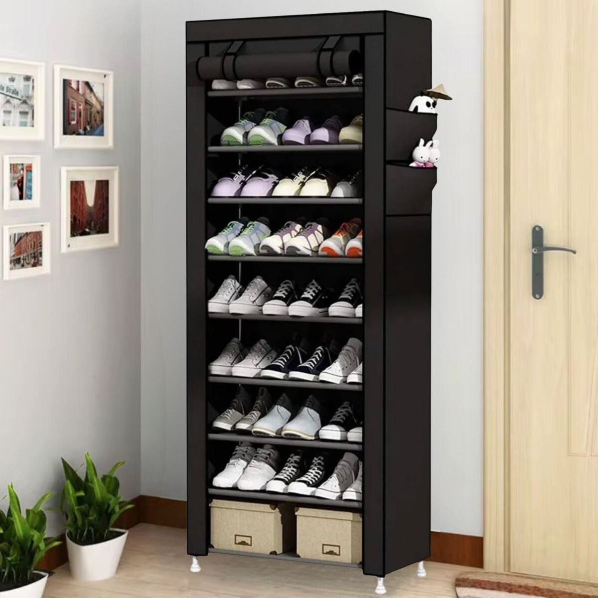 Organizador De Zapatos Zapatera Ropero Estanteria Calzado Negro 